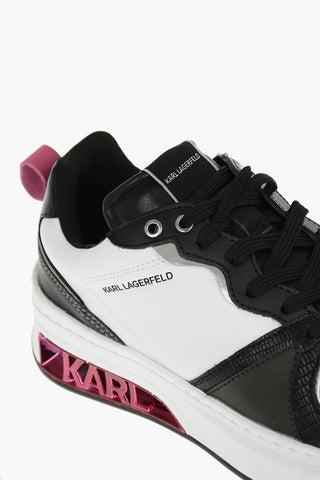 Leather Sneakers With Metallic Logo On Sole