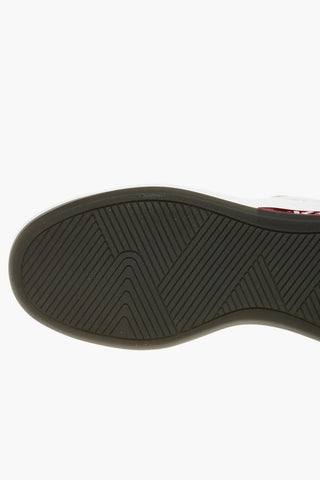Leather Sneakers With Metallic Logo On Sole