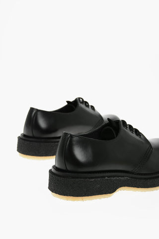 Scarpe Derby In Pelle Con Suola In Gomma