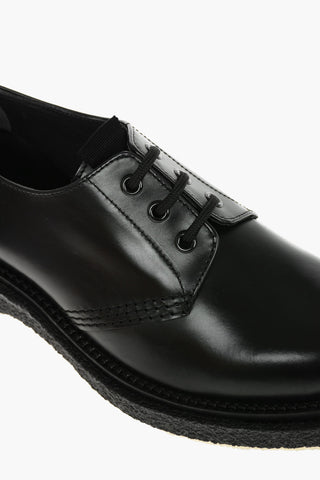 Scarpe Derby In Pelle Con Suola In Gomma