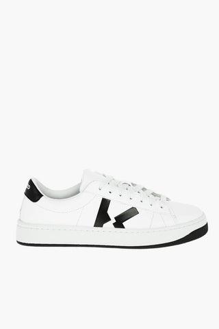 Sneakers In Pelle Con Stampa Laterale