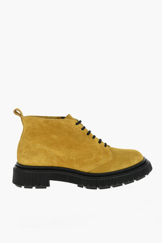 Laced Up Leather Suede Booties