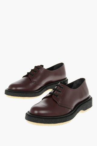 Scarpe Derby In Pelle Con Suola In Gomma