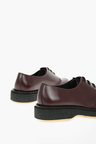 Scarpe Derby In Pelle Con Suola In Gomma