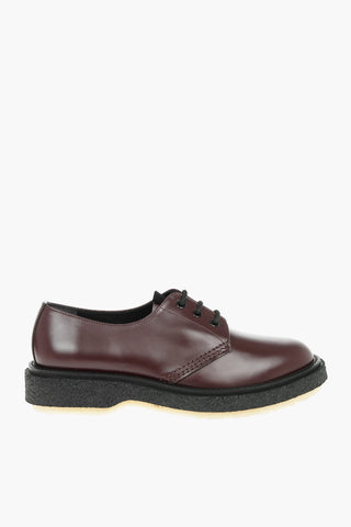 Scarpe Derby In Pelle Con Suola In Gomma