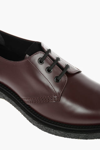 Scarpe Derby In Pelle Con Suola In Gomma