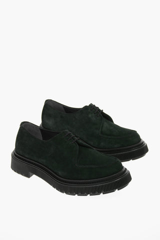 Rubber Sole Suede Derby Shoes