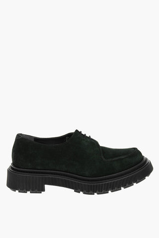 Rubber Sole Suede Derby Shoes
