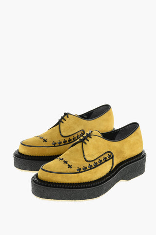 Platform Sole Suede Derby Shoes