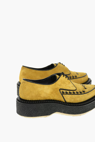 Platform Sole Suede Derby Shoes