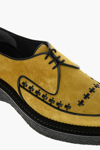 Platform Sole Suede Derby Shoes