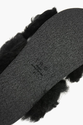 Fur Slides With Crisscross Bands