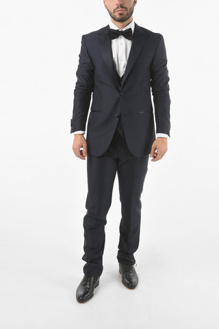 3-Piece CERIM.ACADEMY Satin Peak Lapel Suit