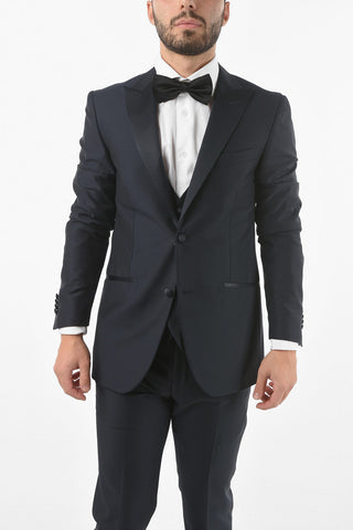 3-Piece CERIM.ACADEMY Satin Peak Lapel Suit