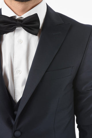 3-Piece CERIM.ACADEMY Satin Peak Lapel Suit