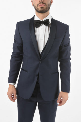 CC COLLECTION 3-Piece CERIM.RESET Satin Shawl Lapel Suit