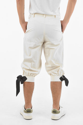 MM10 Double-pleated Cotton Shorts with Bows