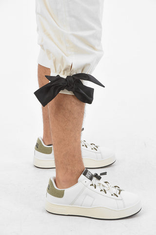 MM10 Double-pleated Cotton Shorts with Bows