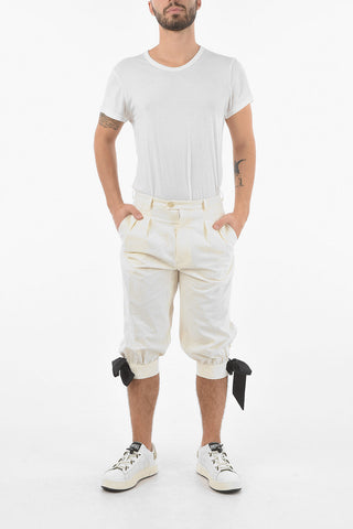 MM10 Double-pleated Cotton Shorts with Bows