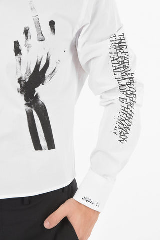 Printed THE FATAL FLAW Crop Shirt
