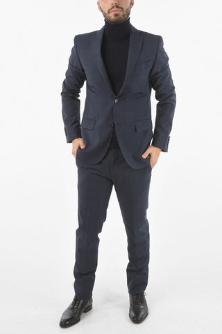 CC COLLECTION Abito 2 Bottoni District Check con Rever Classico