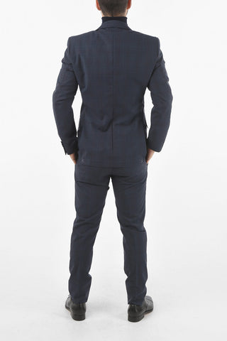 CC COLLECTION Abito 2 Bottoni District Check con Rever Classico