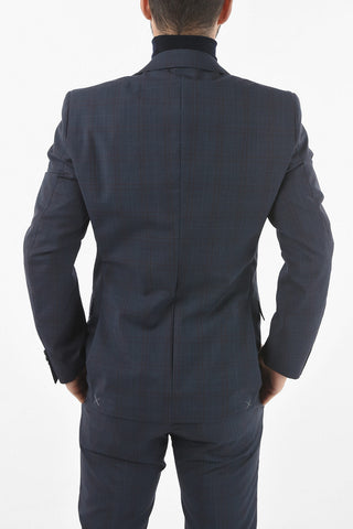 CC COLLECTION Abito 2 Bottoni District Check con Rever Classico