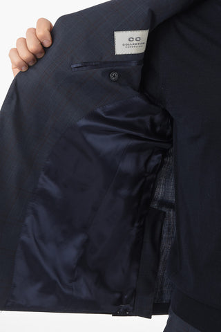 CC COLLECTION Abito 2 Bottoni District Check con Rever Classico
