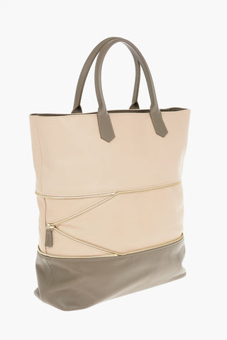 Borsa Tote in Pelle con Dettaglio Zip