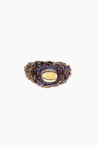 BLACK GOLD UGO CACCIATORI Anello Cangiante con Pietra Centrale