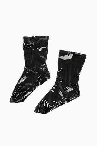 AMINA MUADDI Solid Color Latex Socks with Side Zip