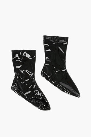 AMINA MUADDI Solid Color Latex Socks with Side Zip