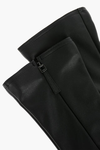 AMINA MUADDI Side Zip Faux Leather Socks