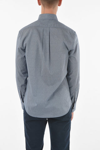 Breast-pocket STRETCH SLIM FIT Pin Check Shirt