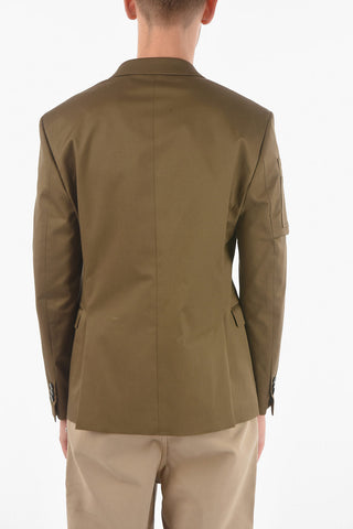 Sretchy Cotton 2-button Blazer with Cargo Pocket