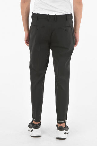 Regular Waist Slim Fit TRAVEL Pants with Ankle Zip