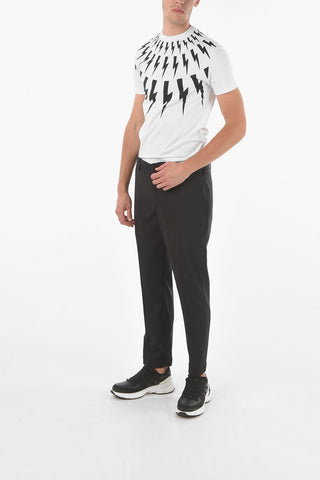 Regular Waist Slim Fit TRAVEL Pants with Ankle Zip