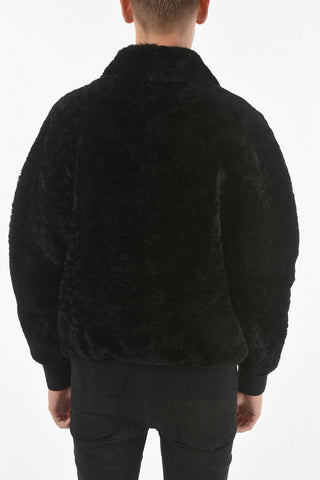Real Fur KIMONO BOMBER FIT Jacket with Zip Closure