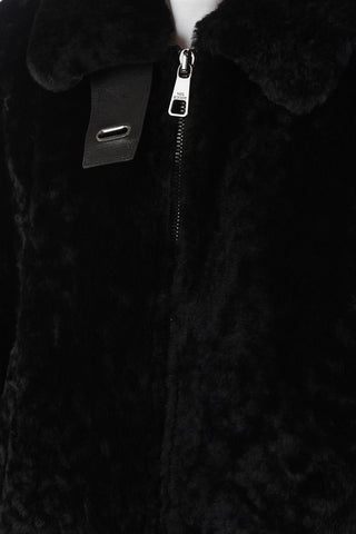 Real Fur KIMONO BOMBER FIT Jacket with Zip Closure