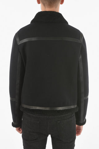 Wool Skinny Fit Jacket with Real Fur Details