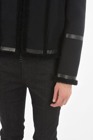 Wool Skinny Fit Jacket with Real Fur Details