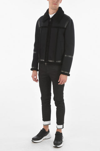Wool Skinny Fit Jacket with Real Fur Details
