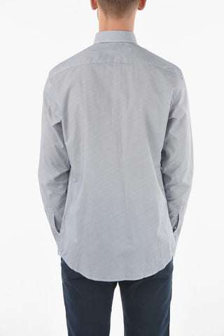 ZZEGNA Long-sleeved SLIM FIT Geometric Patterned Shirt