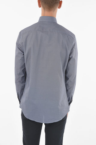 ZZEGNA Standard Collar SLIM FIT Geometric Patterned Shirt