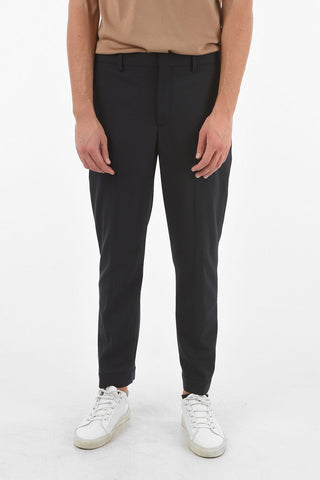 Regular Waist Slim Fit TRAVEL Pants with Ankle Zip
