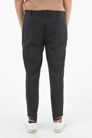Regular Waist Slim Fit TRAVEL Pants with Ankle Zip