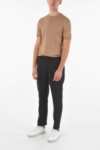 Regular Waist Slim Fit TRAVEL Pants with Ankle Zip