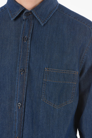 Denim Over Shirt with GRAPHIC FACE Print
