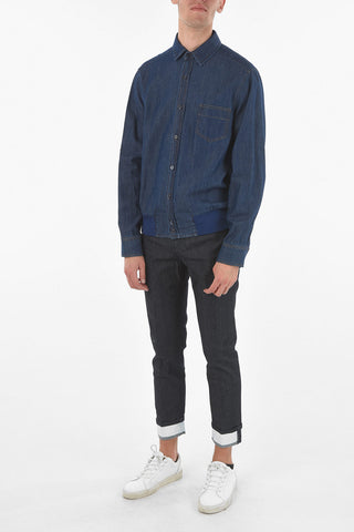 Denim Over Shirt with GRAPHIC FACE Print
