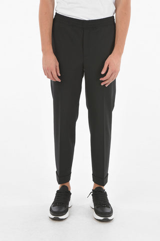 Cuffed Hem Low Waist Slim Fit Pants